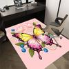 Butterfly Flowers Pattern Area Rug, Office Carpet Indoor Outdoor Entrance Doormat, Non-Slip Soft And Comfortable, Living Room, C122057