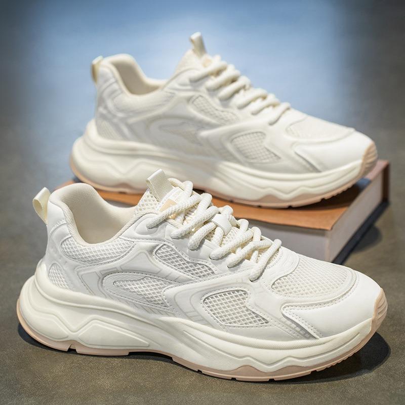Men's Sports Shoes New Breathable Mesh Shoes Lightweight Running Shoes Men's Casual Travel Shoes White Shoes