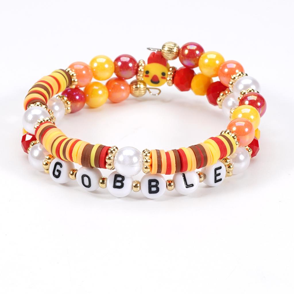 JYL TS Bracelet Bohemian Set Patrick's Day  Letter Beads Attracts Luck