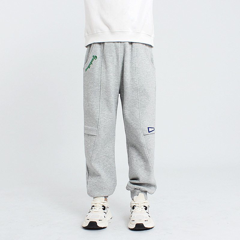 Children's Clothing Spring and Autumn K-style Kids Sports Pants Children's Embroidery Stitching Labeling Sweatpants Boys Casual Pants