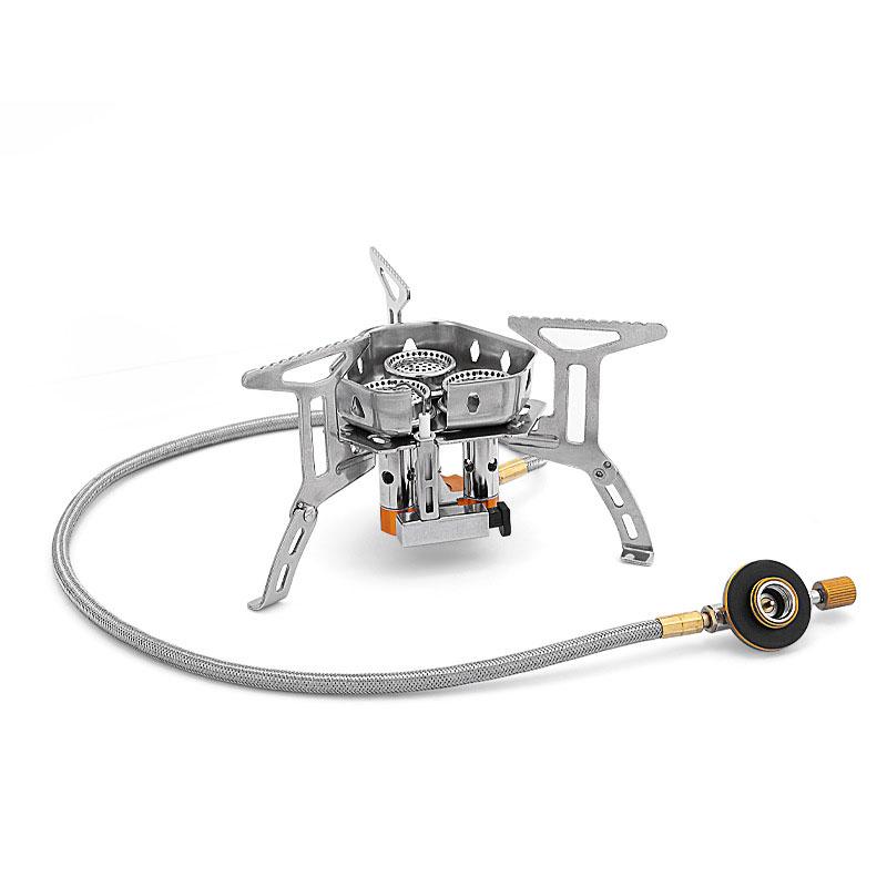 

3000W Windproof Camp Stove Camping Gas Stove with Fuel Canister Adapter Portable Collapsible Stove Burner for Outdoor