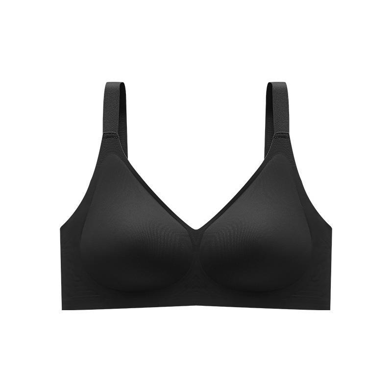 

Real Latex Bra with Back Closure, Jelly Glue Solid Color Fixed Cup Seamless Non-Slip Women Underwear S чёрный
