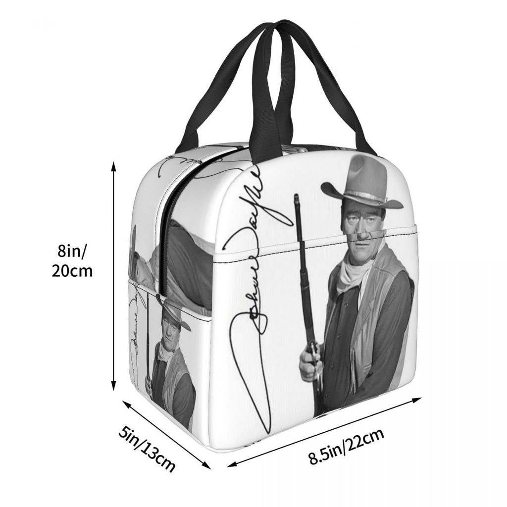 John Wayne Signature The Duke Insulated Lunch Bag for Women Office Cooler Thermal Food Box Tote Leakproof Lunch Boxes Container