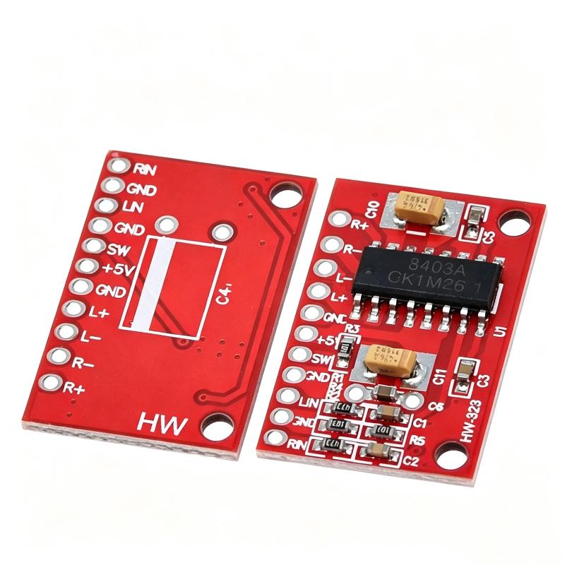 Red Pcb Pam8403 Ultra Mini Digital Amplifier Board 3W Dual Channel Small Audio Power Amplifier Module
