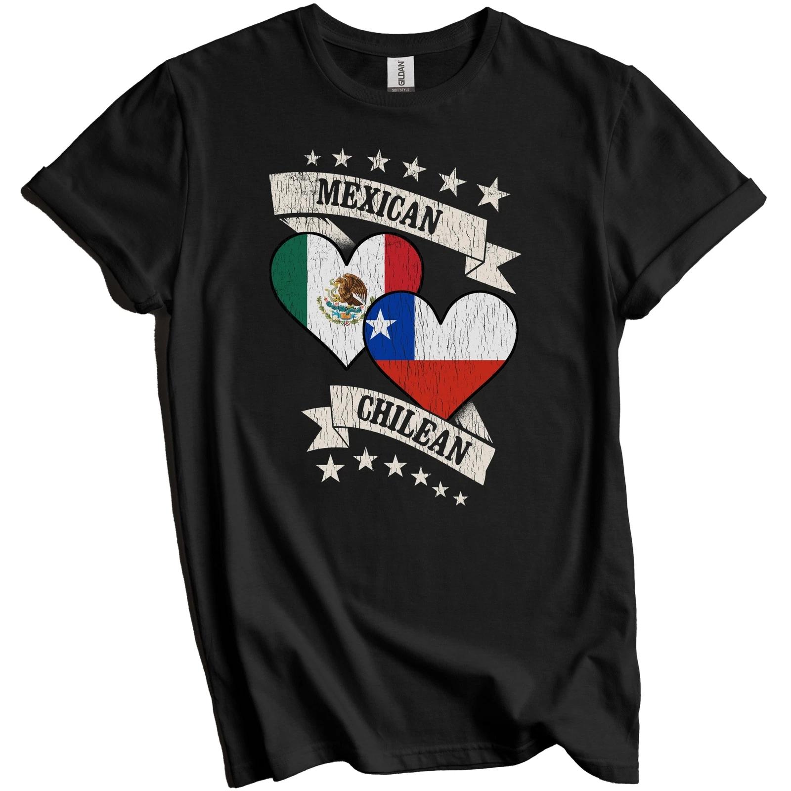 Mexican Chilean Heart Flags Mexico Chile T-Shirt M