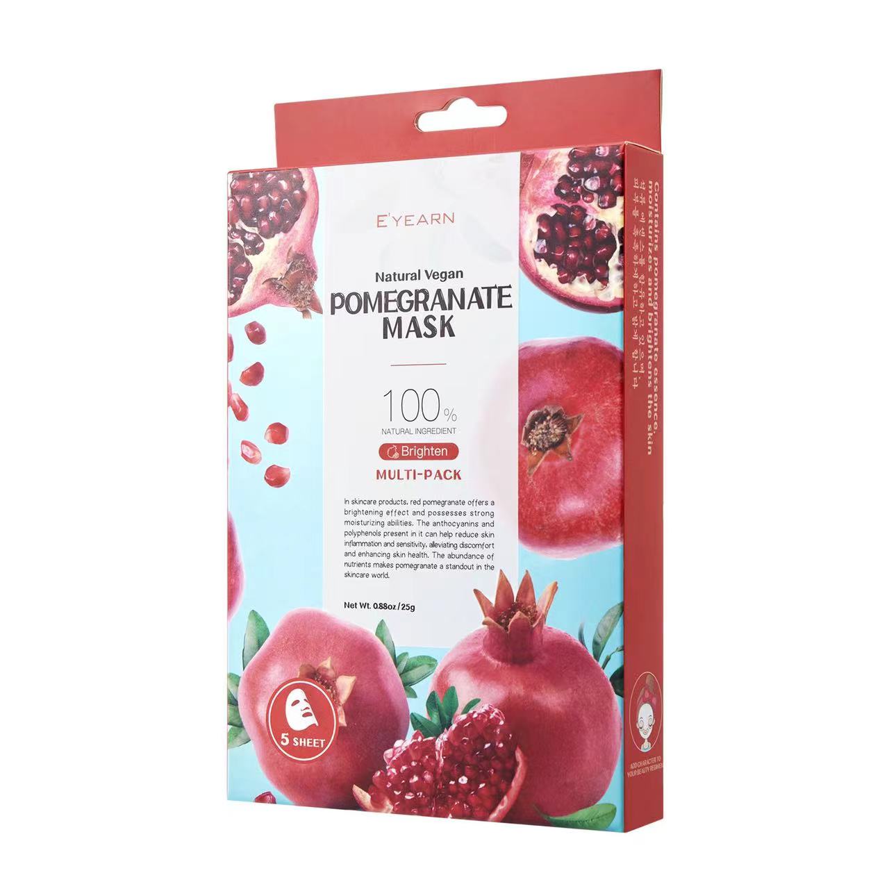 

Питательная маска для лица 5 шт. В коробке с корейскими ингредиентами Осветляющая фруктовая маска Тканевая маска для лица Органическая и натуральная нежная формула Увлажняющая маска для лица As the picture 1