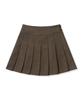 Code Graphy (Women) Pleated Mini Skirt_Chocolate Brown