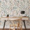 Green Plant Flower Watercolor Pattern Self-Adhesive Waterproof Dining Room Background Wall Seamless Splicing Bedroom Living Room Wall Sticker
