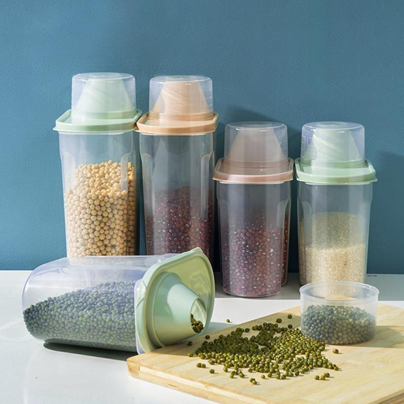 Large Kitchen Grain Storage Tank Food Dry Goods Storage Box Plastic Sealed Waterproof Grain Clear Coarse Cereal Container