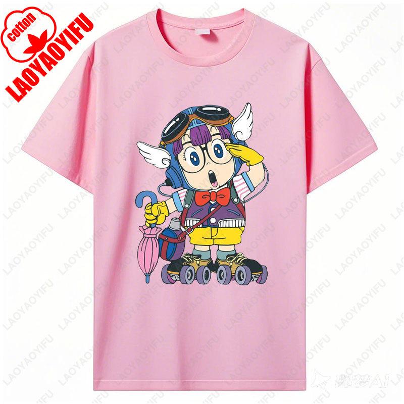 Arale Printing T Shirt Funny Man Women Cotton Tshirt Anime Print  Manga Clothing Vintage Fashion Streetwear Kawaii Casual Wear