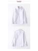 Girls' White Fleece-Lined Cotton Shirt: Long-Sleeved School Uniform for Elementary to Middle School.