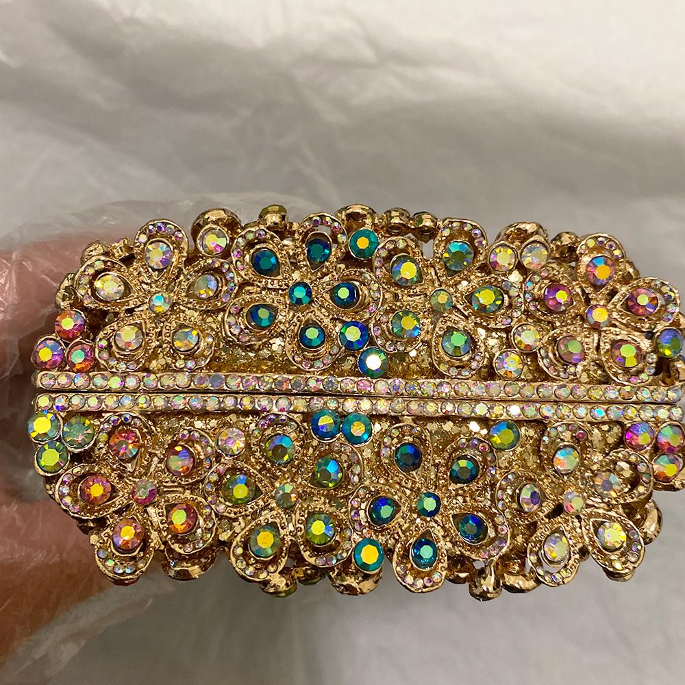 AB Rhinestone Evening Clutches WHTUOHENG Diamond Clutch Bags For Wedding And Party Purset Luxury Women’s Gold Flower Bags