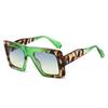  New Retro Oversized Square Sunglasses Women Fashion Leopard Gradient Shades UV400 Men Punk Sun Glasses