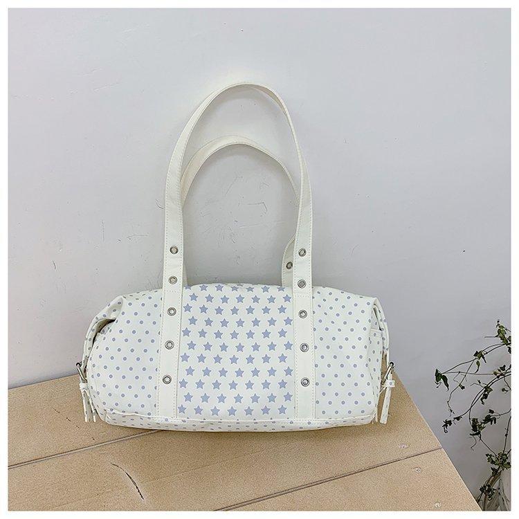 Koreanischer Stil Polka-Dot Design Tragetasche, Geräumige Pendler Schulterhandtasche, Vielseitige Reise-Arbeitstasche für Damen CLE