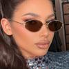 European and American Personalized Small Frame Hexagonal Oval Exquisite Metal Glasses Men & Women Fashionable Anti-Uv Sunglasses