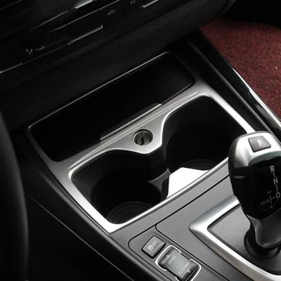 Car Console Armrest Water Cup Holder Frame Trim Cover Sticker Decoration For BMW F20 1 Series 2012-15 Auto Interior Accessories