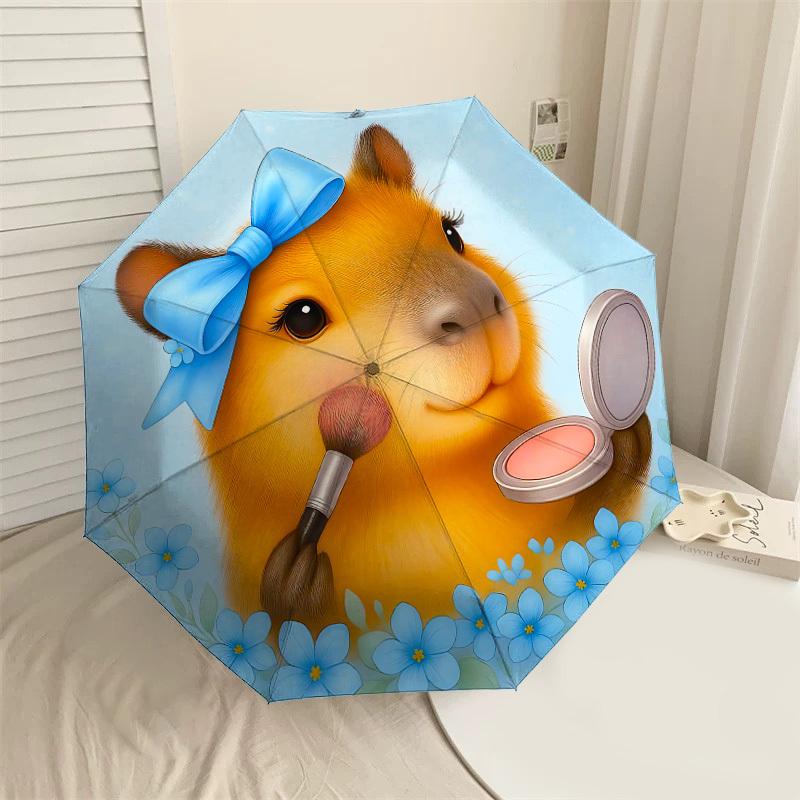 

1PC Guinea pig, Makeup Umbrella-8-Rib Reinforced, Automatic Open, Lightweight & Durable, Cute Fashion Accessory for Outdoor, Beach or Casual Use, Beac
