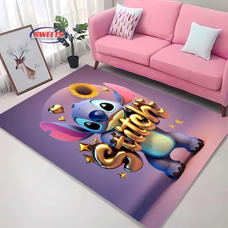 DYWAN NR 4 z motywem Disney Lilo & Stitch! Dywanik do sypialni, salonu, pod łóżko, antypoślizgowy, wykwintny wystrój domu, trwały, można prać w pralce