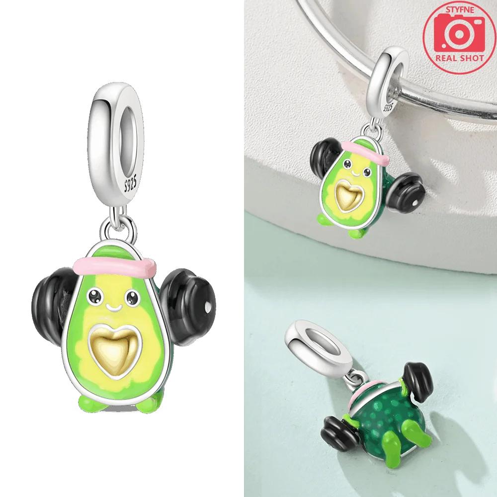 Exquisite Original Copper Strawberry Cherry Apple Avocado Fruit Charms Bead Fit Diy Bracelet Birthday Jewelry Fine Gift