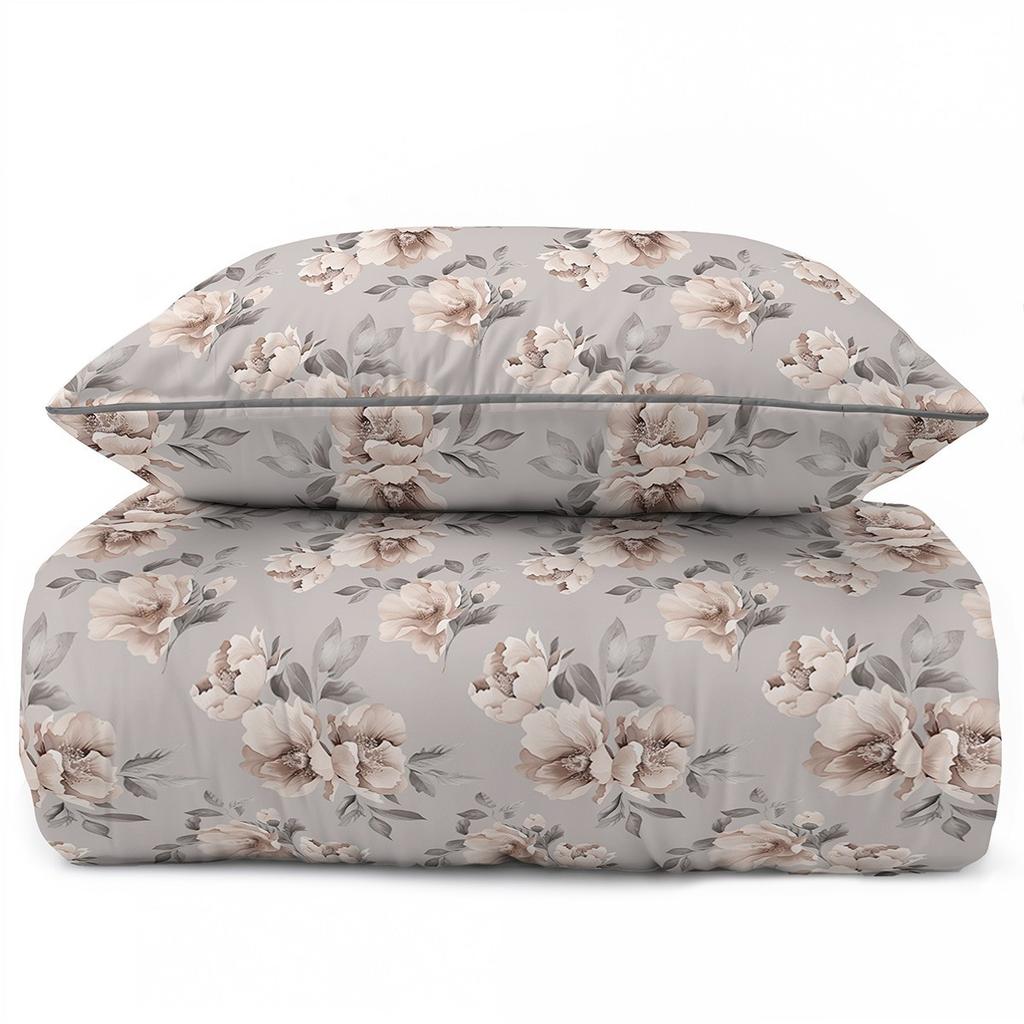 Cotton Percale Bedding 160X200Cm With Piping + Luxury Pouch