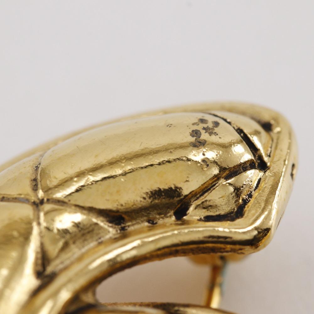 CHANEL COCO Mark Brooch Matelasse vintage Plated Gold 17.7g Women Used