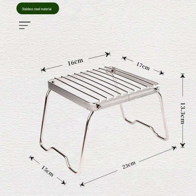 Přenosný skládací nerezový stojan na kempingový gril