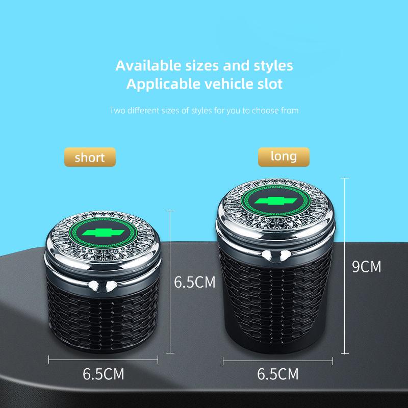 Portable Car Ashtray Cup LED Light Cigarette Ash Tray For Chevrolet Spark Captiva Cruze Malibu Equinox Trax Camaro Blazer Bolt