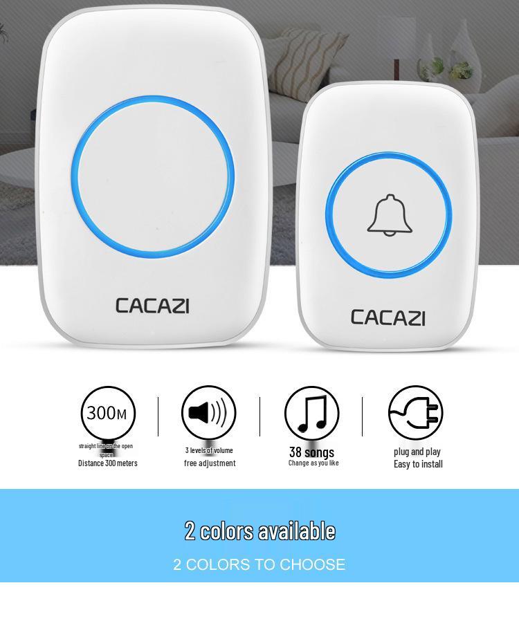 Elderly-Friendly Waterproof Wireless Doorbell with Long-Range, Two Receivers, and Wall-Penetration Capability