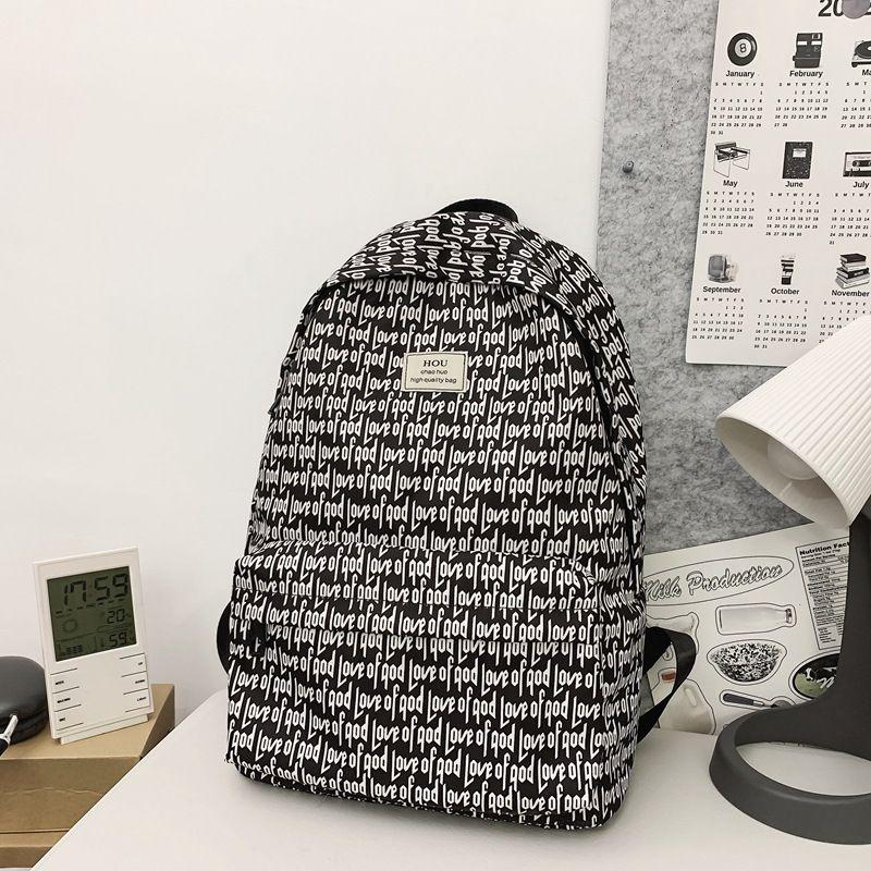 

Schoolbag Mixed People 2025 New Junior High School Boys and Girls Trendy Backpack Strong Durable Lightweight Large Capacity Black large