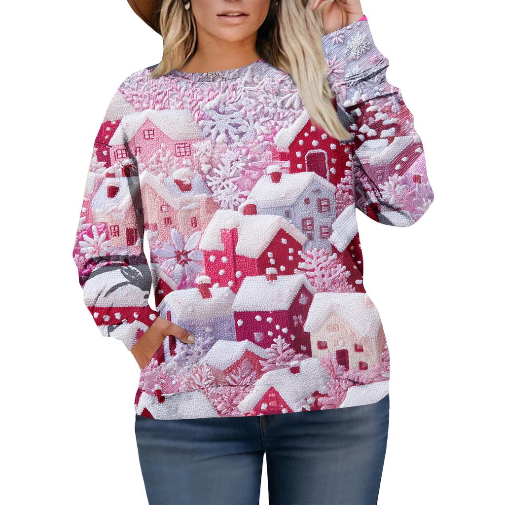 Christmas Sweatshirts For Women Sweater Cute Shirt Fall Pullover Top