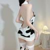 Sex Underwear Women's Sexy Cow Large Size Hips Halter Cow Suspender Turtleneck Sweater Knitted Dress