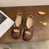Fashion Women Ballets Flats Shoes Real Leather Cross Strap Classic Ballerinas Low Heels Shoes Casual Daily Dress