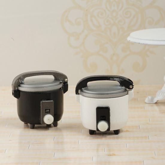 Mini Rice Cooker Exquisite Detail DIY Accessory Plastic Simulation Rice Cooker Kids Gift for Kitchen Scene
