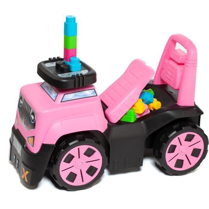 Trotteur Rose 3 en 1 - MOLTO - Suv + Jeu de blocs - Fille - Blanc - A partir de 3 ans