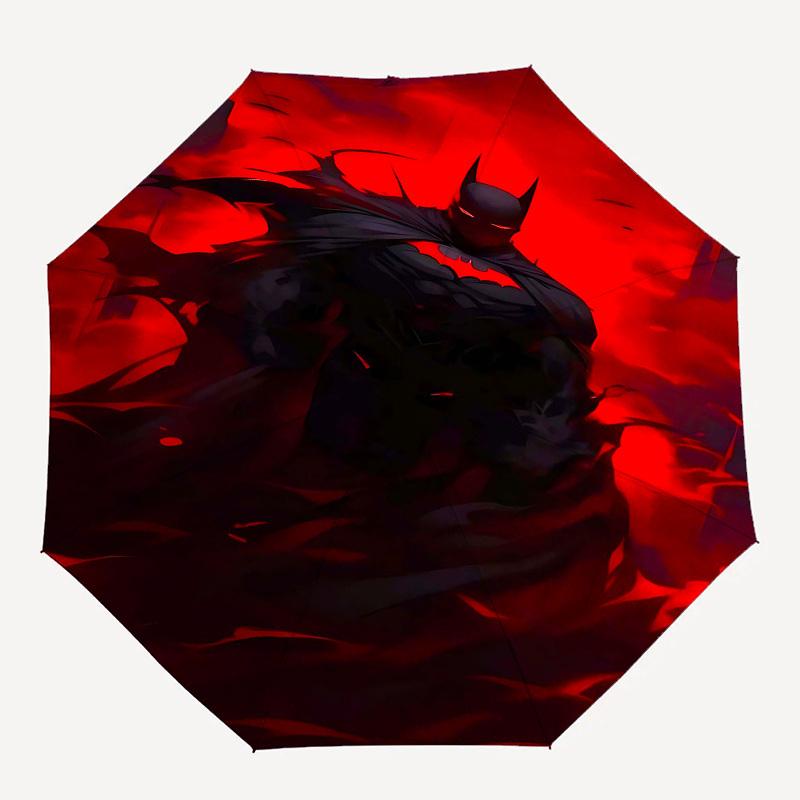 

1pc Batman, Red_Sky Automatic Folding Umbrella - Compact 8-Rib Design, Durable Plastic & Iron1094L