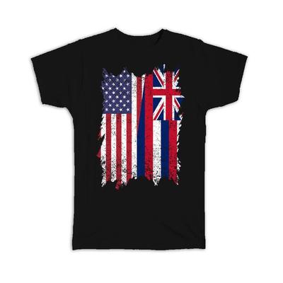 Gift T-Shirt : United States Hawaii American Hawaiian Flag Expat Mixed Country