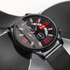 YOLAKO Mens Fashion Calendar Watch Men Business Stainless Steel Mesh Belt Quartz Wrist Watch Male Clock