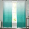 Cyan Turquoise Gradient in Sheer Drapes for Living Room Bedroom Kitchen Window Treatment Chiffon Curtain Blinds