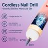Cordless Electric Nail Drill File Set with LED Light, Professional Rechargeable Nail Machine for Acrylic Dip Powder Gel Polish