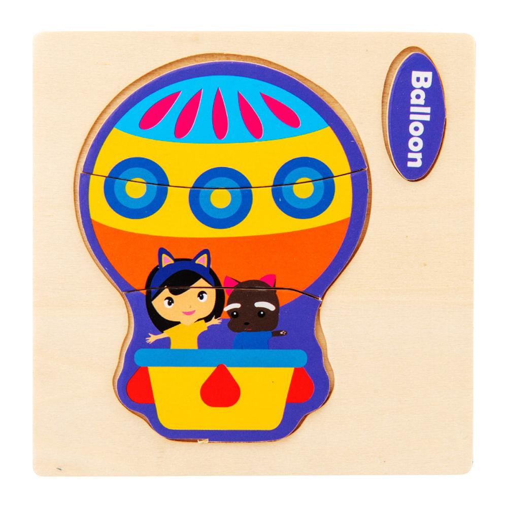 Wooden 3D Jigsaw Puzzle For Kids Educational Toys Cartoon Animal Vehicle Traffic Early Learning Intelligence Toy