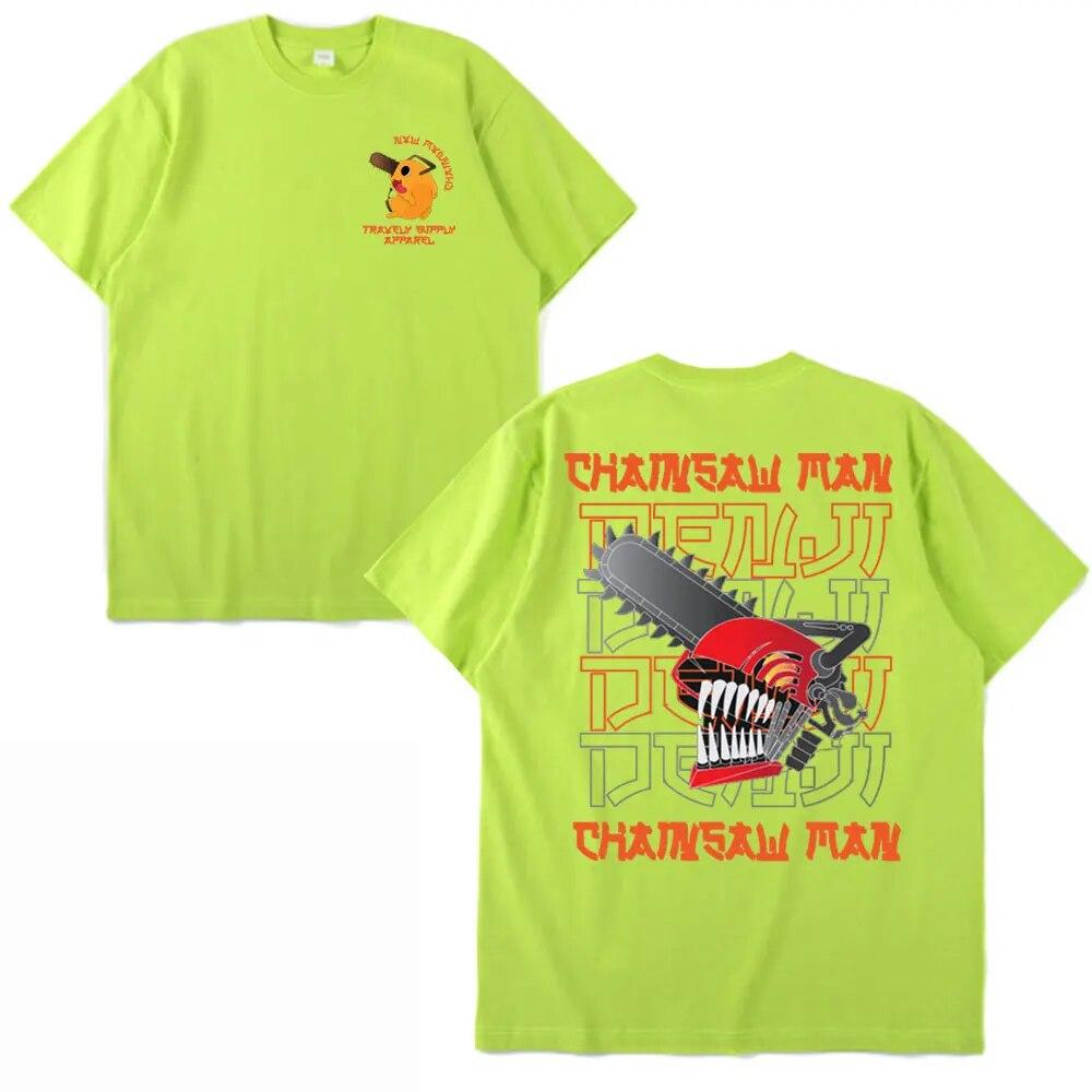 Anime Chainsaw Unisex T-shirt Unisex Women Unisexga Denji Pochita Casual Short Sleeve T-shirts Summer Cotton T Shirt Oversized Streetwear