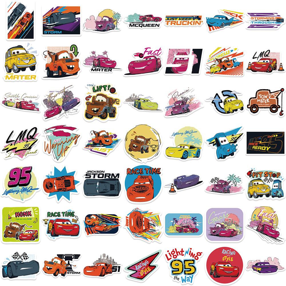 10/30/50pcs Classic Anime Cars Stickers Cartoon Lightning McQueen Sticker Notebook Phone Suitcase Funny Graffiti Decals