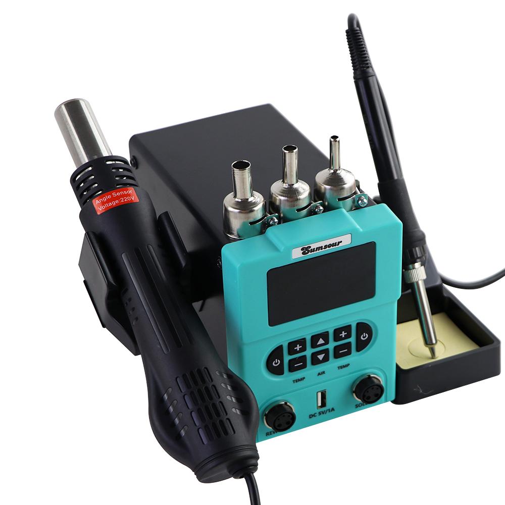New SMD Rework Soldering Station Digital Display Control Temperature Solder Iron Hot Air Gun Welding Desoldering Repair Tools