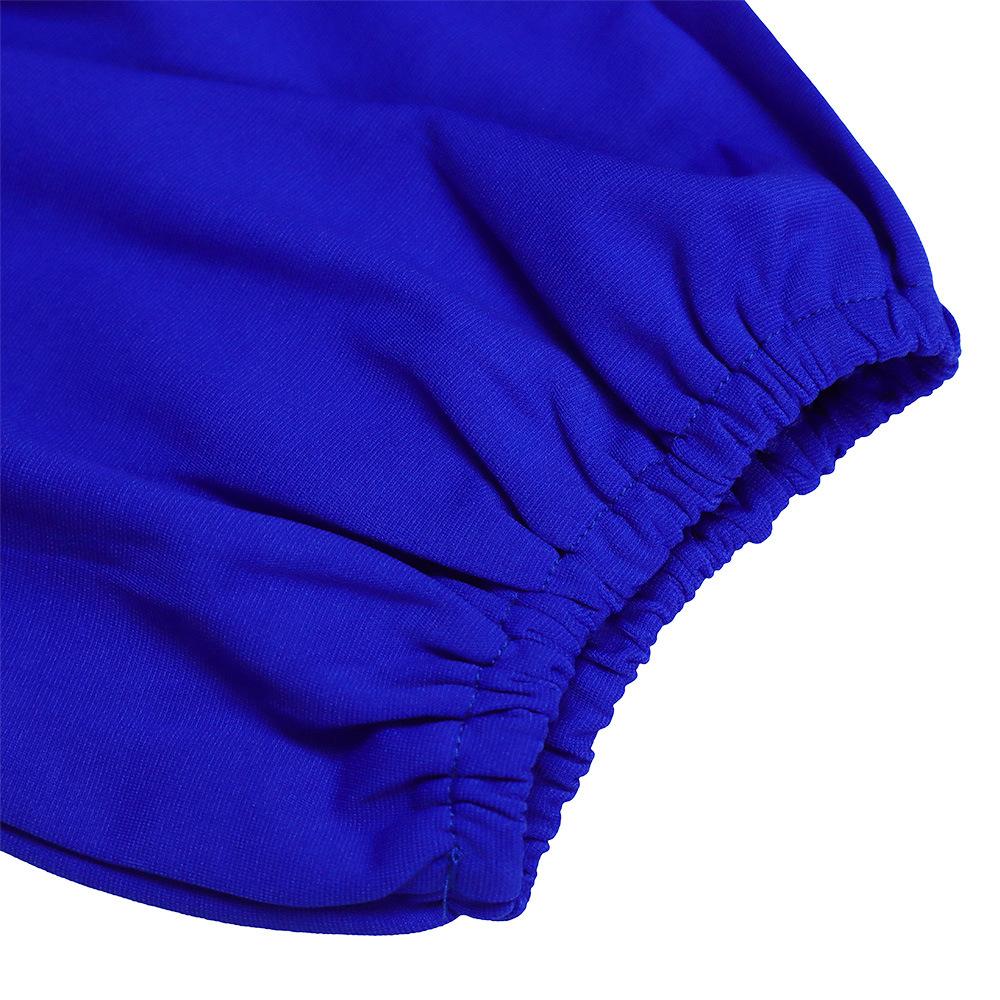 Velké velikosti Ženy Letní móda Šaty s nabíranými rukávy Výstřih do V Dámské Elegantní Jednodílné šaty s pevným rozparkem a páskem