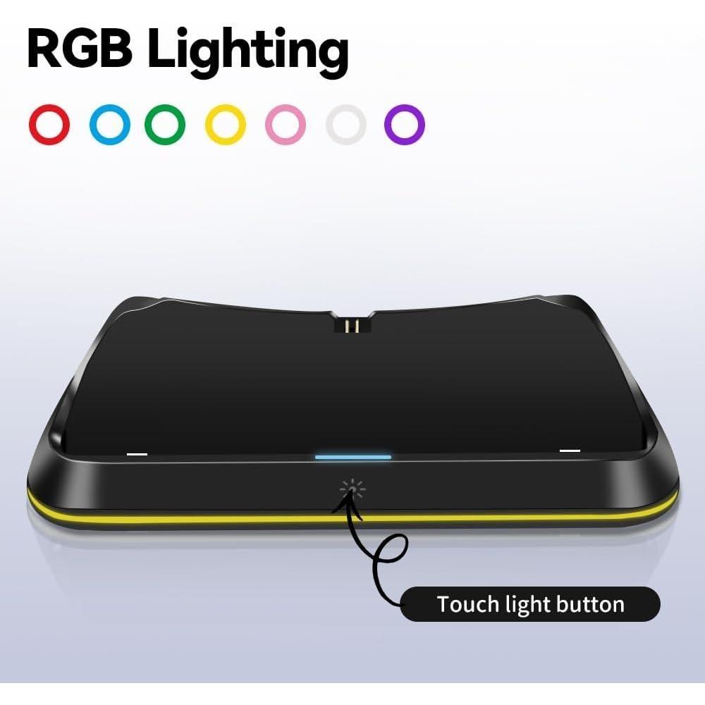 RGB Portable Charging Dock Charging Stand Station for PS5 Portal Consoles Accessories with 7 Lighting Modes and Type C Cable Quick Charging with Light