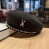 Hat Polyester Rabbit Pattern Korean Style Hat Winter Autumn Beret Fashion Painter Hat Women Beret