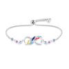 Stříbrný náramek 925 Original Nastavitelný Fantasy Symbol štěstí Růžový květ Zirkonové náramky Hodí se DIY Charms Dárky k narozeninám