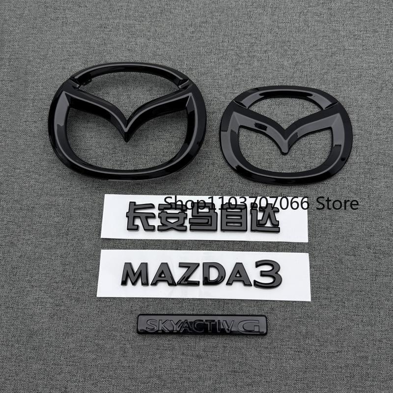 Für 2020 21 22 23 24 Jahr MAZDA3 AXELA Limousine und Hatchback Schwarzes Logo Emblem Auto Front Heck Kofferraum Abzeichen Aufkleber MAZDA3 Zubehör