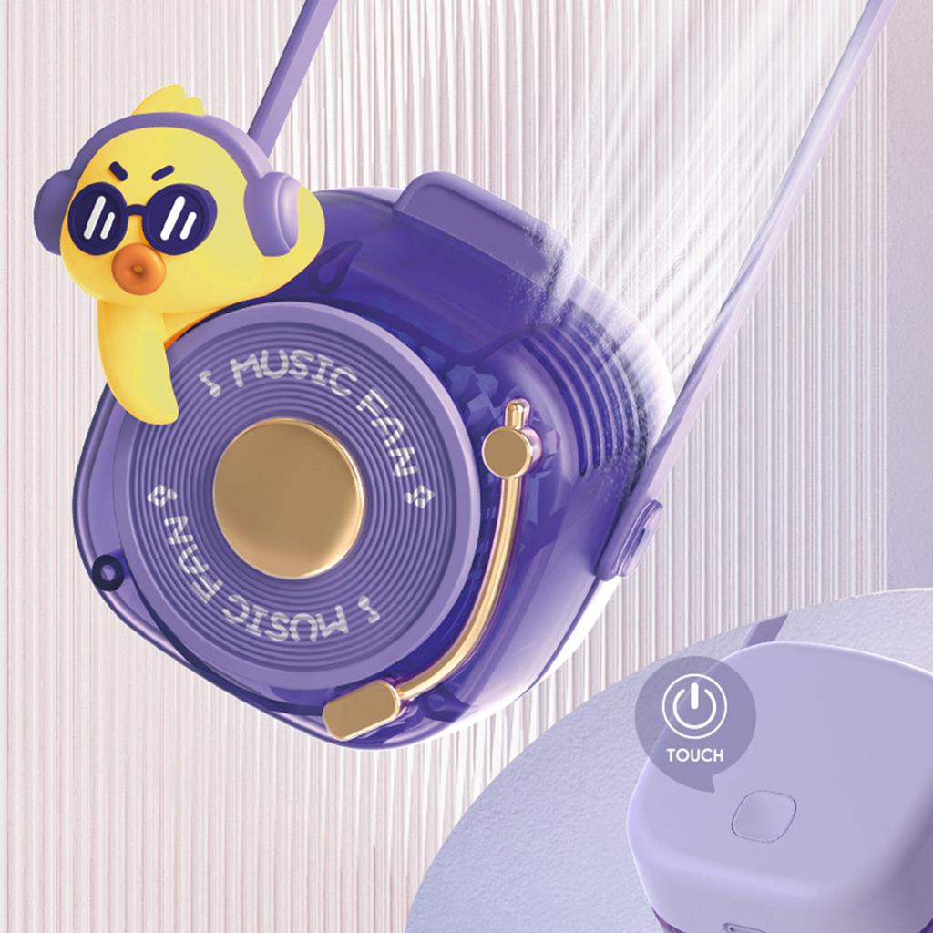 Hals-Hängeventilator für Kinder ABS PC Silikon Klingenlos USB Wiederaufladbar Leise Niedlich Cartoon Tragbar