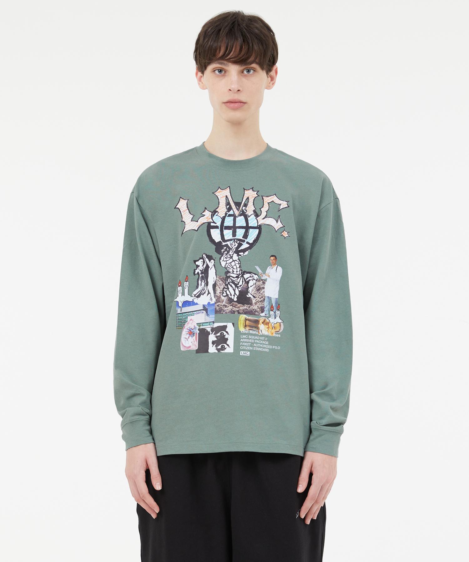 Lmc Rise Long Slv Tee Gray Khaki Gray Khaki/L